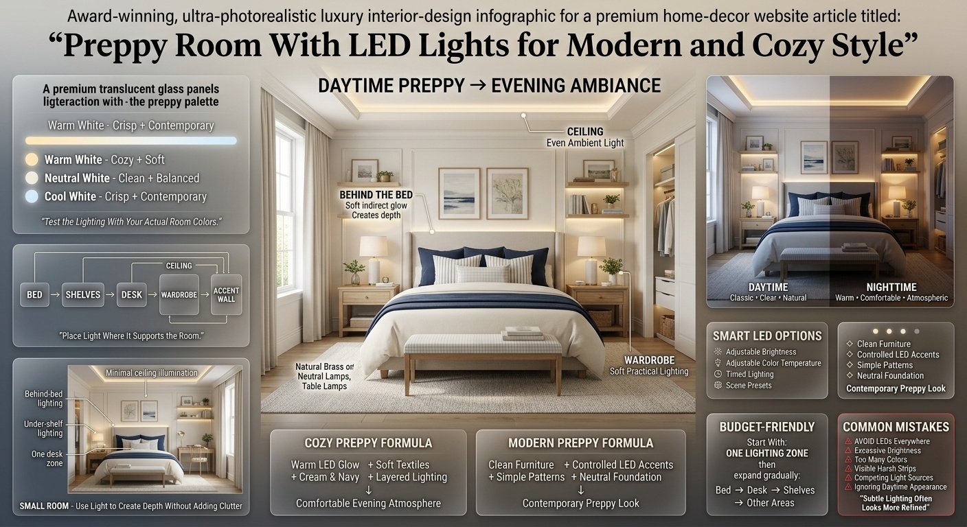 Preppy Room With LED Lights