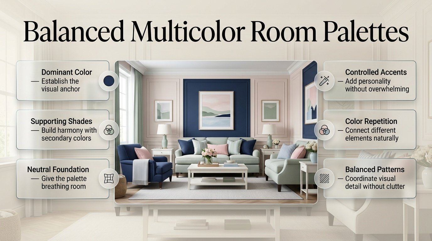 Balanced Multicolor Room Palettes