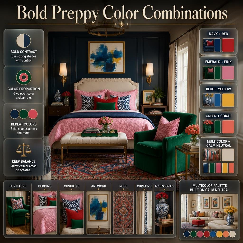 Bold Preppy Color Combinations